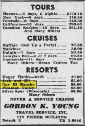 Sojourn Lakeside Resort (Gay El Rancho Ranch, El Rancho Stevens Ranch) - June 1948 Ad